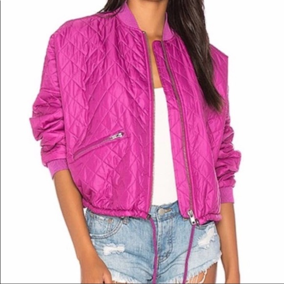 Free People Jackets & Blazers - Free People Quilted Pink Jacket Oversize